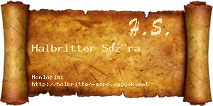 Halbritter Sára névjegykártya