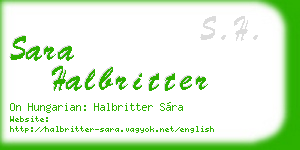 sara halbritter business card